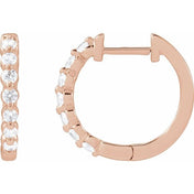 14K Rose 1/3 CTW Lab-Grown Diamond Hoop Earrings