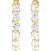 14K Yellow 3/4 CTW Lab-Grown Diamond Hoop Earrings