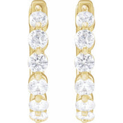 14K Yellow 3/4 CTW Lab-Grown Diamond Hoop Earrings