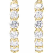 14K Yellow 1 CTW Lab-Grown Diamond Hoop Earrings