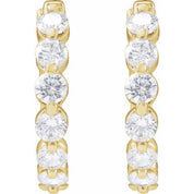 14K Yellow 1 CTW Lab-Grown Diamond Hoop Earrings