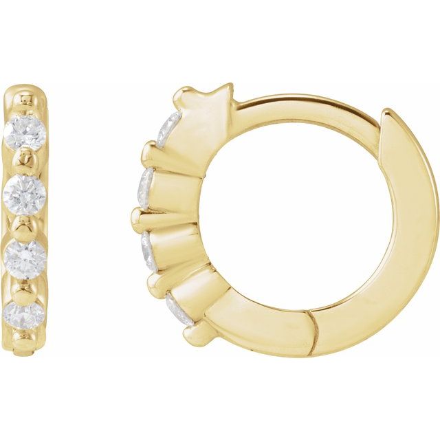 14K Rose 1/6 CTW Natural Diamond 14.8 mm Hoop Earrings