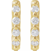 14K Rose 1/5 CTW Natural Diamond 16.75 mm Hoop Earrings