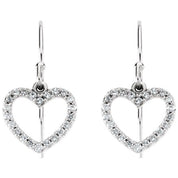 14K White 1/5 CTW Natural Diamond Heart Earrings