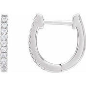 14K White 1/6 CTW Lab-Grown Diamond Hoop Earrings