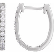 14K White 1/3 CTW Lab-Grown Diamond Hoop Earrings