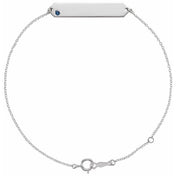 Sterling Silver Natural Blue Sapphire Geometric 7-8" Bracelet