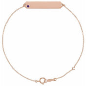 14K Rose Natural Amethyst Geometric 7-8" Bracelet