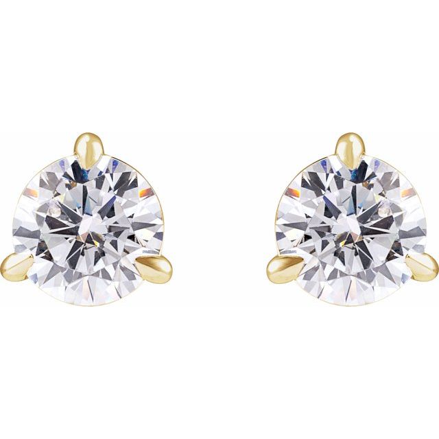 14K Yellow 1 Lab-Grown Diamond Cocktail-Style Stud Earrings