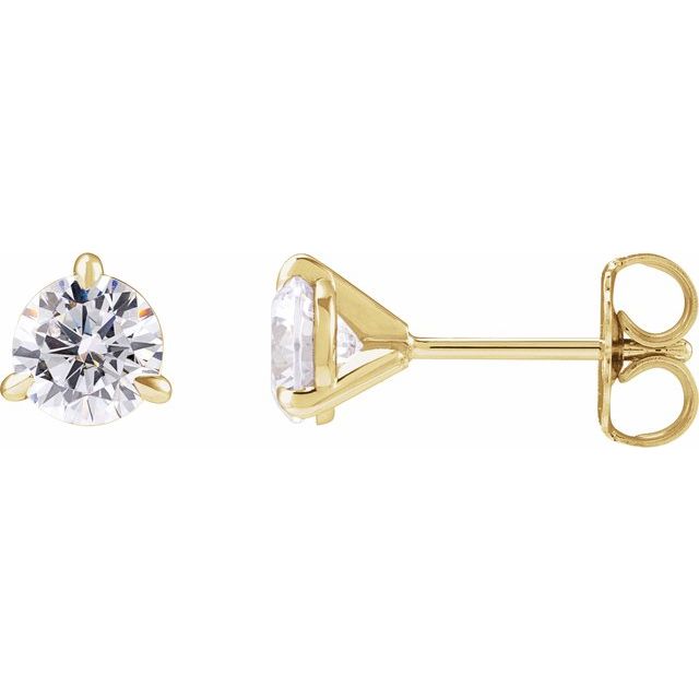 14K Yellow 1 Lab-Grown Diamond Cocktail-Style Stud Earrings