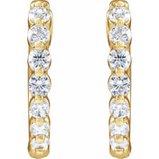 14K Yellow 1/2 CTW Lab-Grown Diamond Hoop Earrings