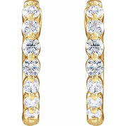 14K Yellow 1/2 CTW Lab-Grown Diamond Hoop Earrings