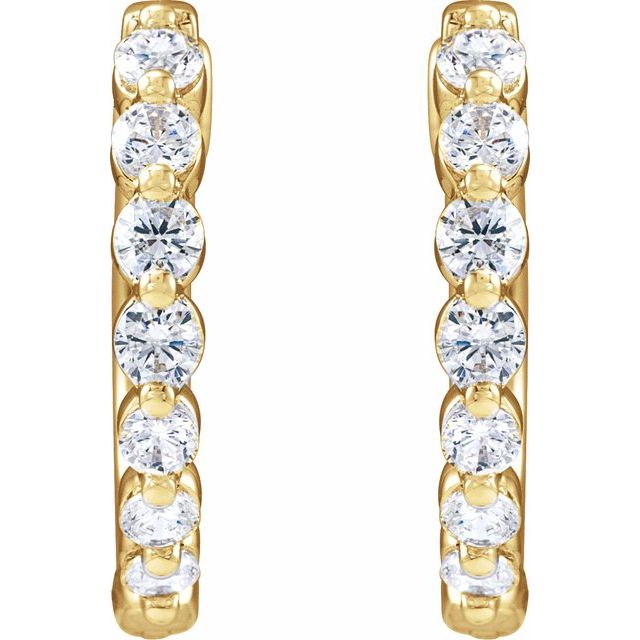 2 CTW Lab-Grown Diamond Hoop Earrings