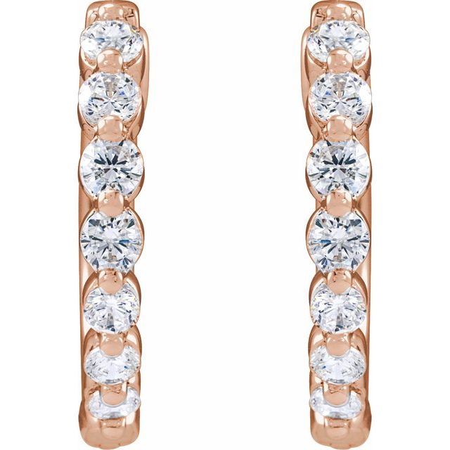 2 CTW Lab-Grown Diamond Hoop Earrings