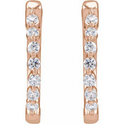 14K Rose 1/5 CTW Lab-Grown Diamond Hoop Earrings