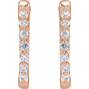 14K Rose 1/5 CTW Lab-Grown Diamond Hoop Earrings