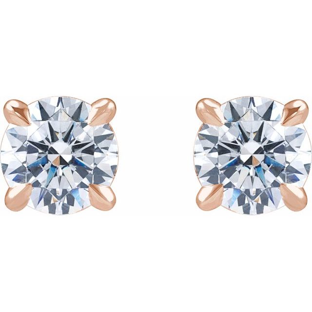 14K Rose 1 CTW Lab-Grown Diamond Cocktail-Style Stud Earrings