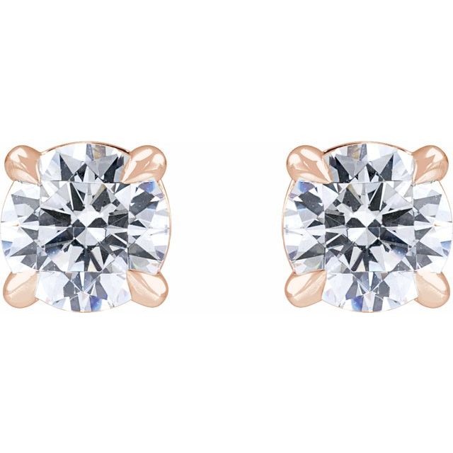 14K Rose 3/4 CTW Lab-Grown Diamond Cocktail-Style Stud Earrings