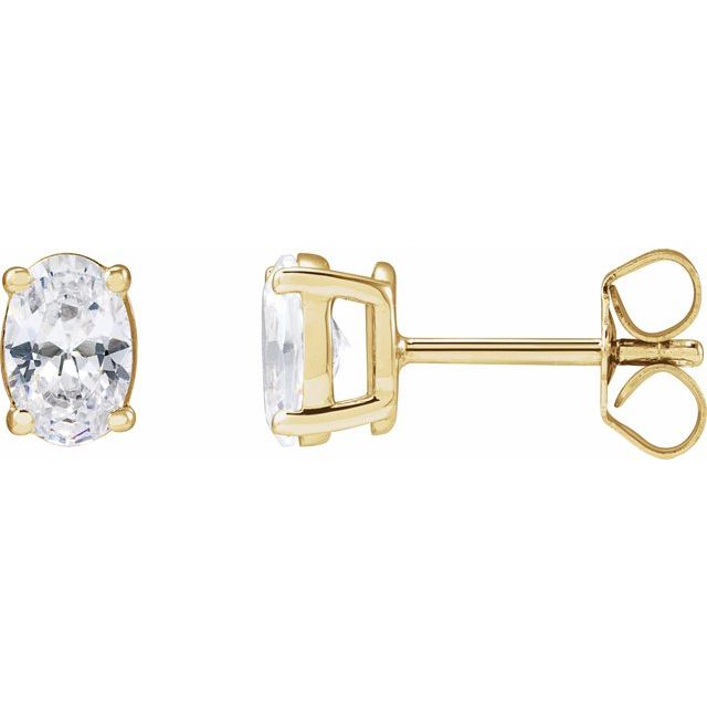 14K Yellow 1 CTW Lab-Grown Diamond Stud Earrings