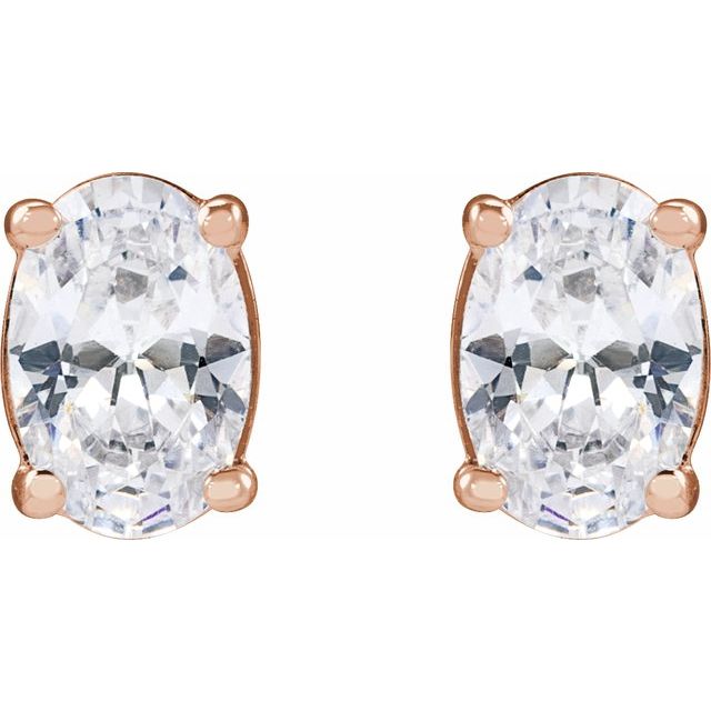 14K Rose 1 CTW Lab-Grown Diamond Stud Earrings