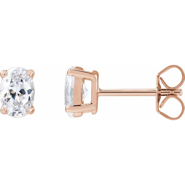 14K Rose 3/4 CTW Lab-Grown Diamond Stud Earrings