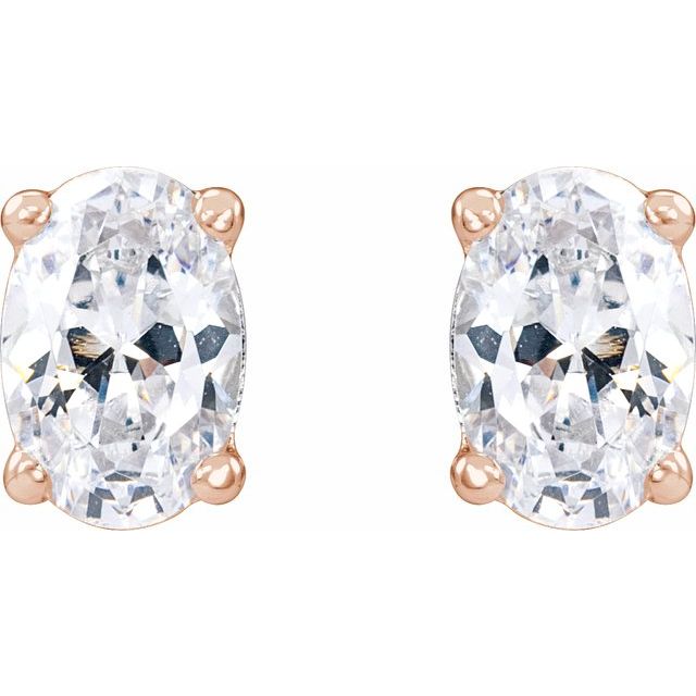 14K Rose 3/4 CTW Lab-Grown Diamond Stud Earrings