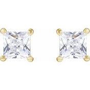 14K Yellow 4.5 mm Square 1 CTW Lab-Grown Diamond Earrings