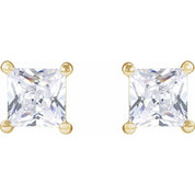 14K Yellow 4.5 mm Square 1 CTW Lab-Grown Diamond Earrings