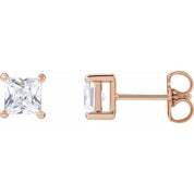14K Rose 4.5 mm Square 1 CTW Lab-Grown Diamond Earrings