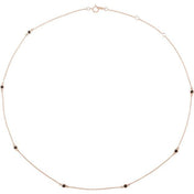 14K Rose 1/3 CTW Natural Black Diamond 7-Station 16-18" Necklace