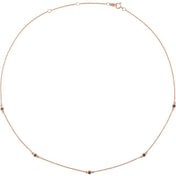 14K Rose 1/4 CTW Natural Black Diamond 5-Station 16-18" Necklace