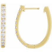 14K Yellow 9/10 CTW Lab-Grown Diamond Hoop Earrings