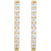14K Yellow 9/10 CTW Lab-Grown Diamond Hoop Earrings
