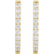 14K Yellow 9/10 CTW Lab-Grown Diamond Hoop Earrings