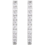 14K White 9/10 CTW Lab-Grown Diamond Hoop Earrings