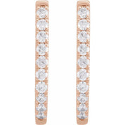14K Rose 9/10 CTW Lab-Grown Diamond Hoop Earrings