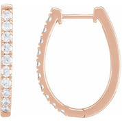 14K Rose 9/10 CTW Lab-Grown Diamond Hoop Earrings