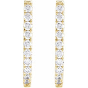 14K Yellow 3/4 CTW Lab-Grown Diamond Hoop Earrings