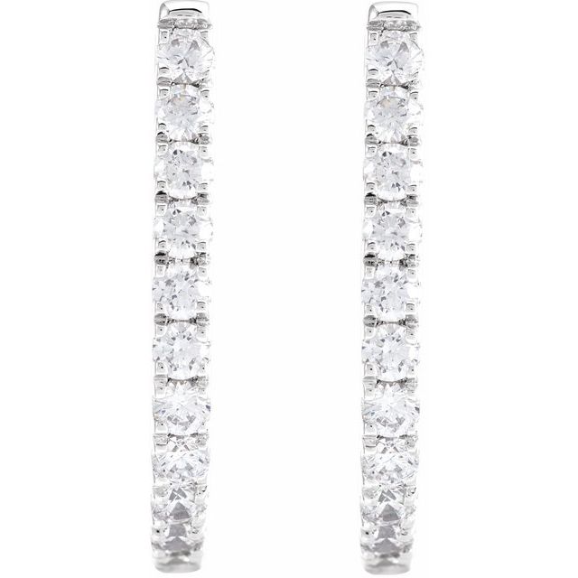 4 CTW Lab-Grown Diamond Hoop Earrings