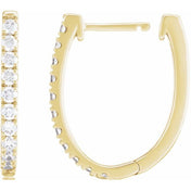 14K Yellow 3/4 CTW Lab-Grown Diamond Hoop Earrings