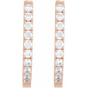 14K Rose 1/2 CTW Lab-Grown Diamond Hoop Earrings