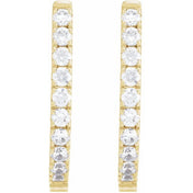 14K Yellow 1/2 CTW Lab-Grown Diamond Hoop Earrings