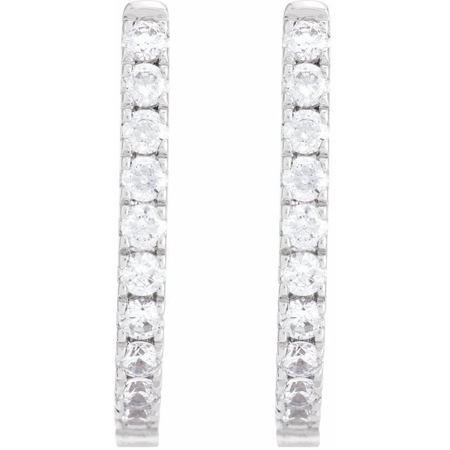 2 CTW Lab-Grown Diamond Hoop Earrings