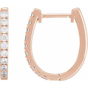14K Rose 1/2 CTW Lab-Grown Diamond Hoop Earrings