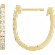 14K Yellow 1/3 CTW Lab-Grown Diamond Hoop Earrings