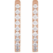 14K Rose 1/3 CTW Lab-Grown Diamond Hoop Earrings