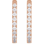 14K Rose 1/3 CTW Lab-Grown Diamond Hoop Earrings