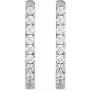 14K White 1/3 CTW Lab-Grown Diamond Hoop Earrings