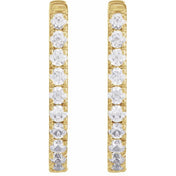 14K Yellow 1/3 CTW Lab-Grown Diamond Hoop Earrings