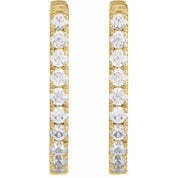 14K Yellow 1/3 CTW Lab-Grown Diamond Hoop Earrings
